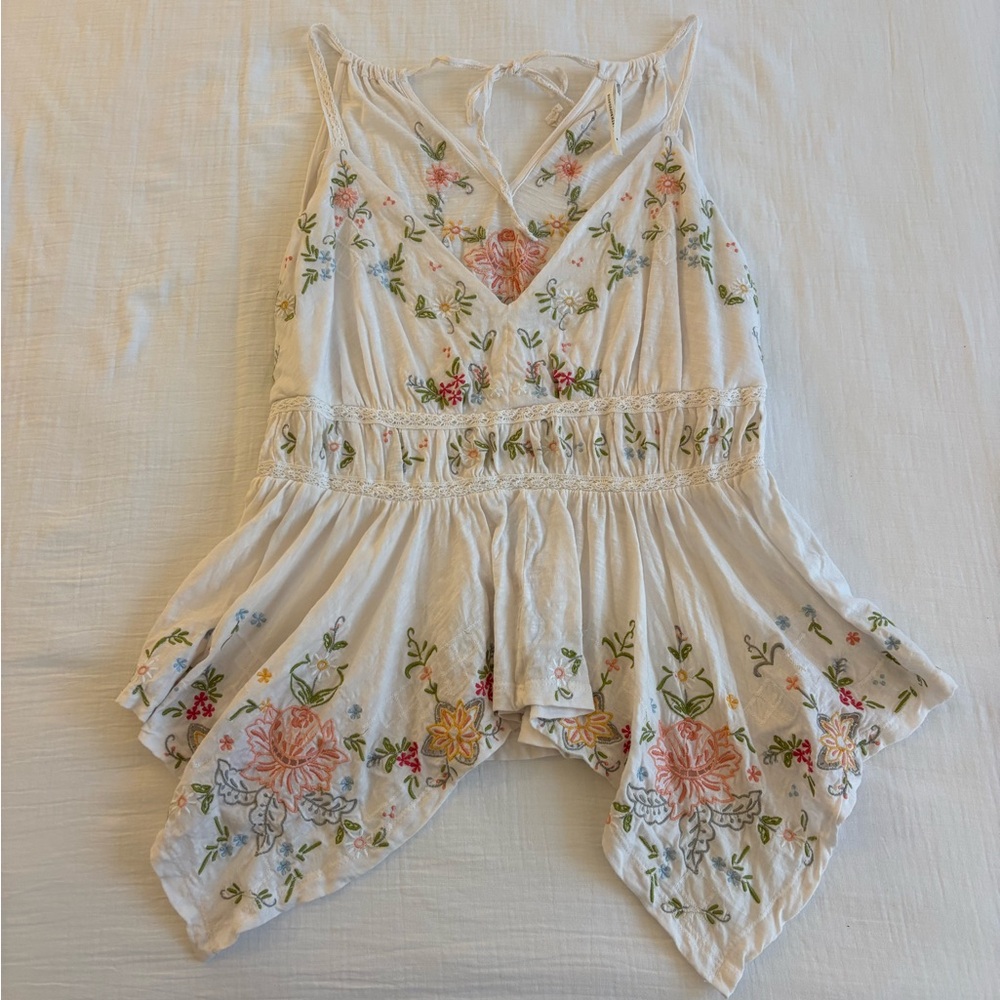 Anthropologie Floral Embroidered Blouse